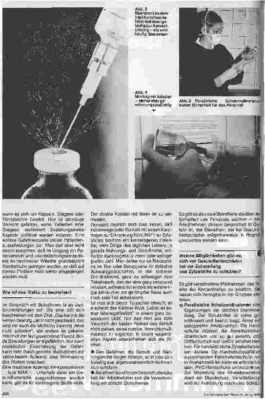 Vorschauseite 2: Zytostatiker - ein Sicherheitsrisiko