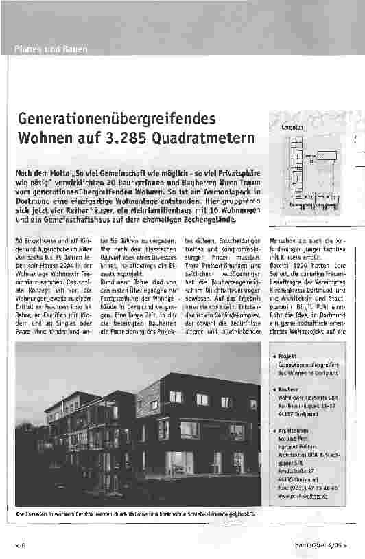 Vorschauseite 1: Generationen übergreifendes Wohnen auf 3. 285 Quadratmetern