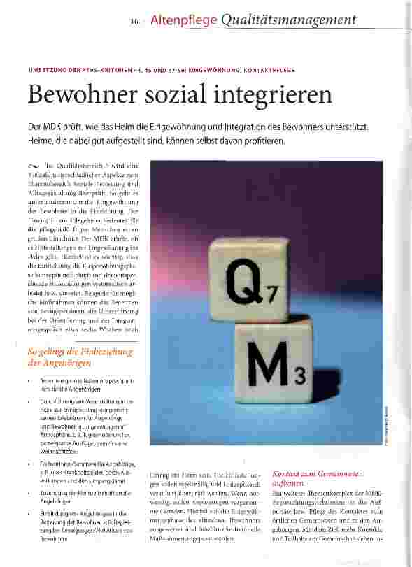 Vorschauseite 1: Bewohner sozial integrieren