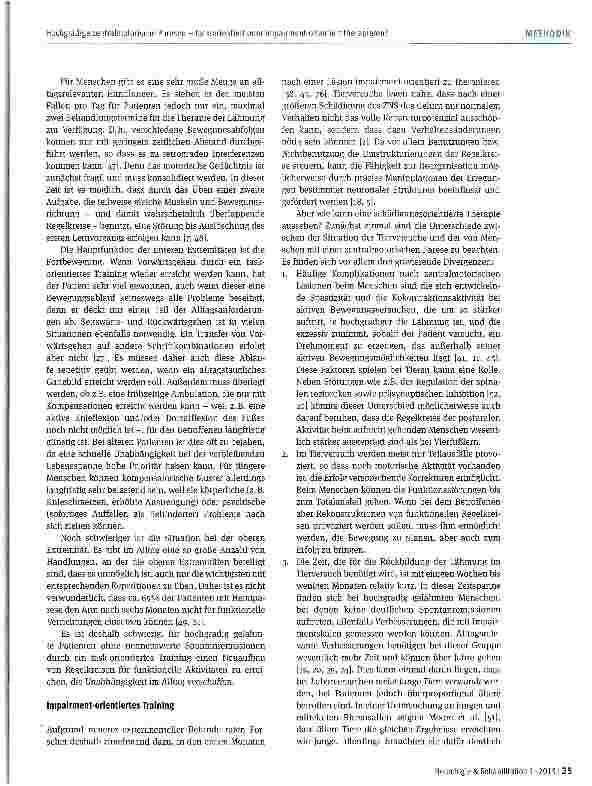 Vorschauseite 3: Hochgradige zentralmotorische Paresen -task-orientiert oder impairment-orientiert therapieren?