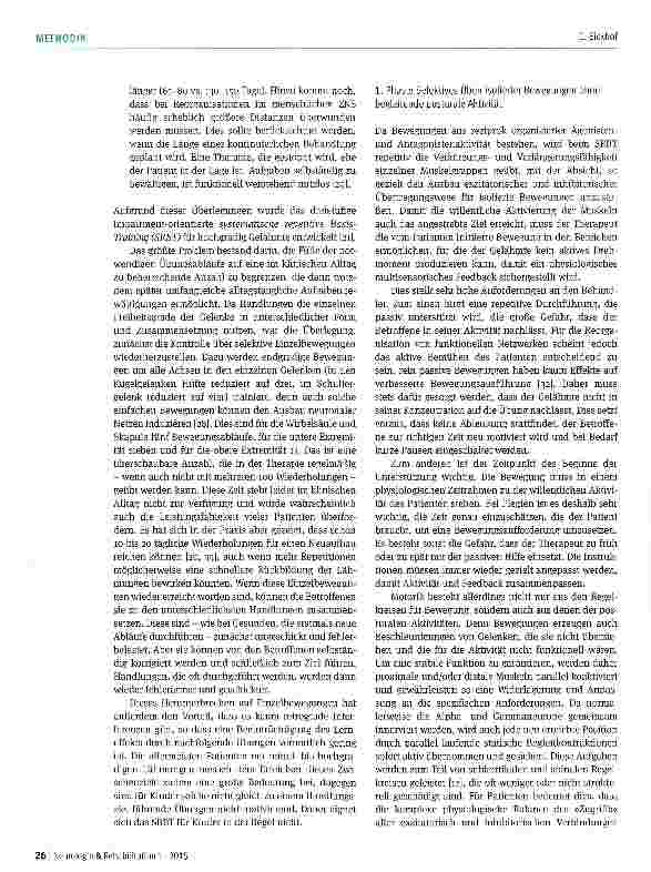 Vorschauseite 4: Hochgradige zentralmotorische Paresen -task-orientiert oder impairment-orientiert therapieren?