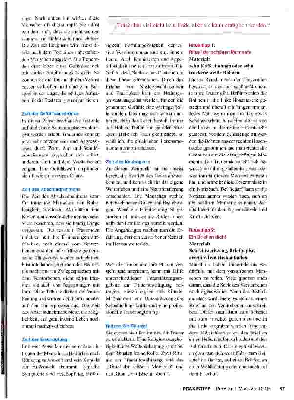 Vorschauseite 2: Tipps für den Umgang mit Trauer