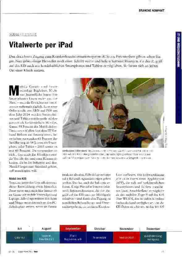 Vorschauseite 1: Vitalwerte per iPad