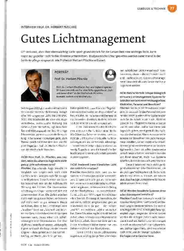 Vorschauseite 1: Gutes Lichtmanagement
