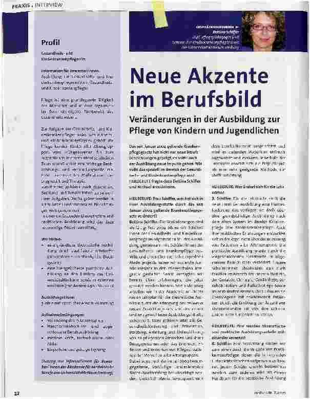 Vorschauseite 1: Neue Akzente im Berufsbild