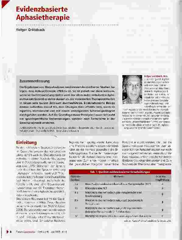 Vorschauseite 1: Evidenzbasierte Aphasietherapie