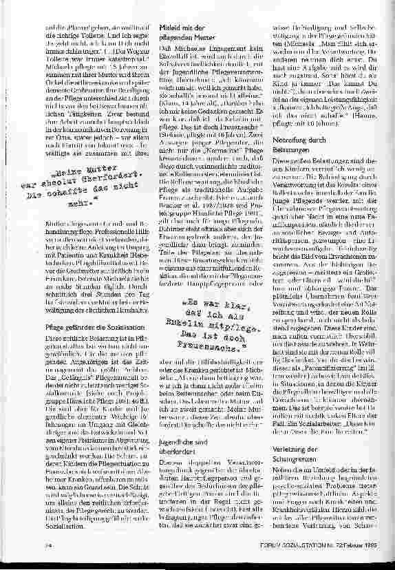 Vorschauseite 3: Die verborgene Not pflegender Kinder Angehörige im Schulalter