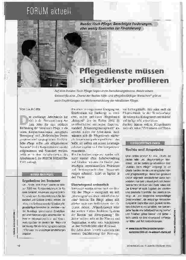 Vorschauseite 1: Pflegedienste müssen sich stärker profilieren
