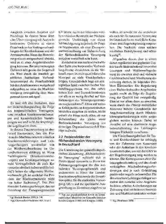 Vorschauseite 3: Zur Zukunft der flächendeckenden Versorgung in Deutschland: eine theoretische Betrachtung