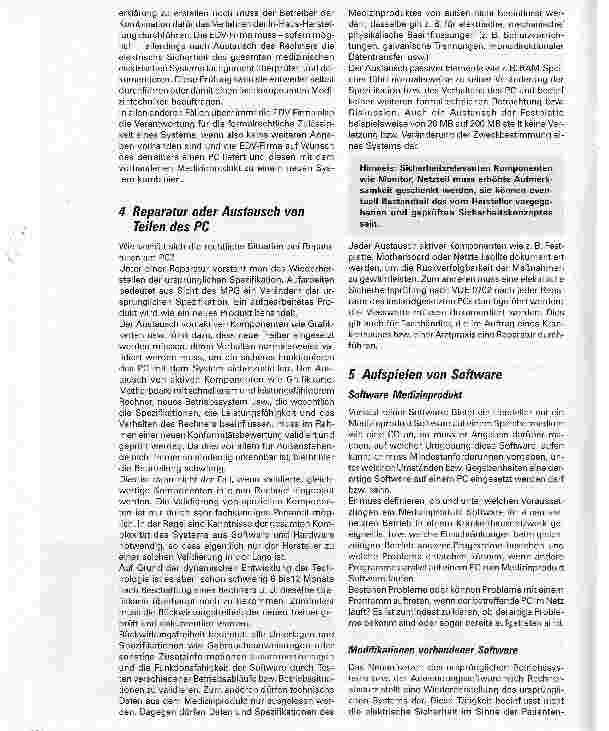 Vorschauseite 4: Der PC - (K)ein MedizinproduktFormalrechtliche und sicherheitstechnische Kriterien der Kombination PC und Medizinprodukt nach dem MPG - Teil 2