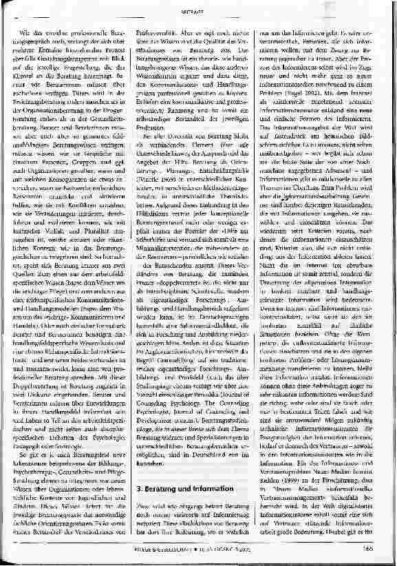 Vorschauseite 3: Beratung - ein eigenständiges Handlungsfeld mit neuen Herausforderungen