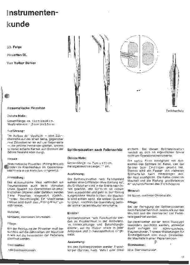Vorschauseite 1: Instrumentenkunde 33. Folge: Pnzetten IX.