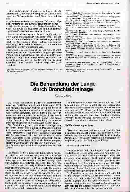 Vorschauseite 1: Die Behandlung der Lunge durch Bronchialdrainage