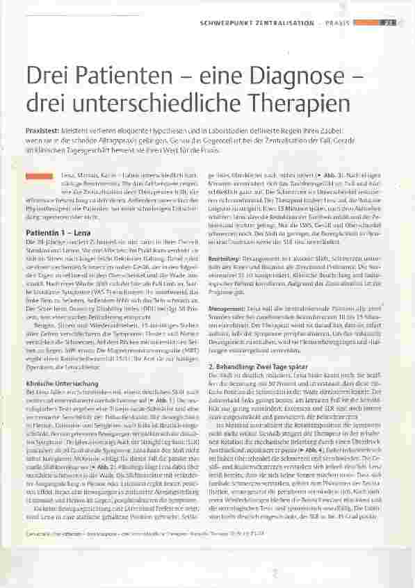 Vorschauseite 1: Drei Patienten - eine Diagnose - drei unterschiedliche Therapien