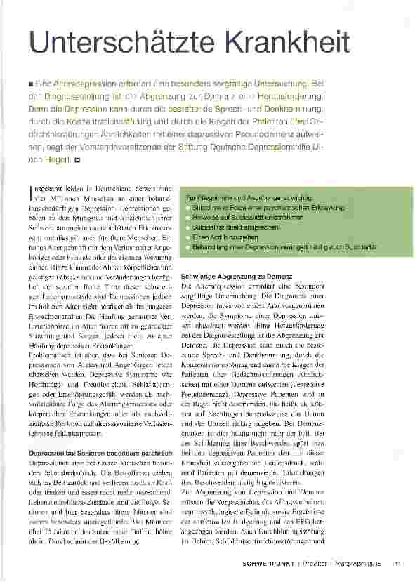 Vorschauseite 1: Unterschätzte Krankheit