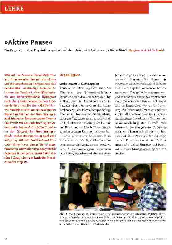 Vorschauseite 1: »Aktive Pause«