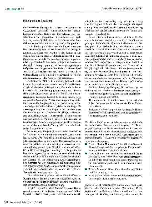 Vorschauseite 2: Einfluss des »Sitz-zu-Stand-Trainers®« auf die Transferund Balancefähigkeiten von Patienten mit Hemiparese