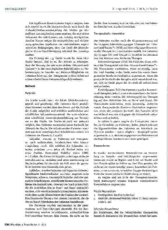 Vorschauseite 4: Einfluss des »Sitz-zu-Stand-Trainers®« auf die Transferund Balancefähigkeiten von Patienten mit Hemiparese
