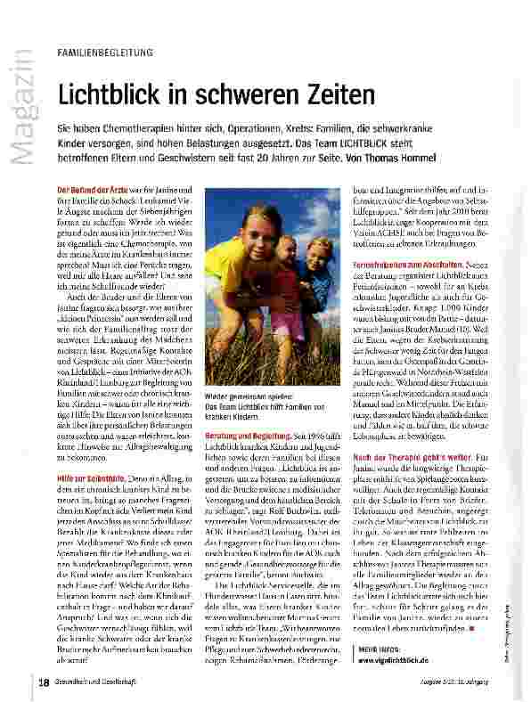 Vorschauseite 1: Lichtblick in schweren Zeiten