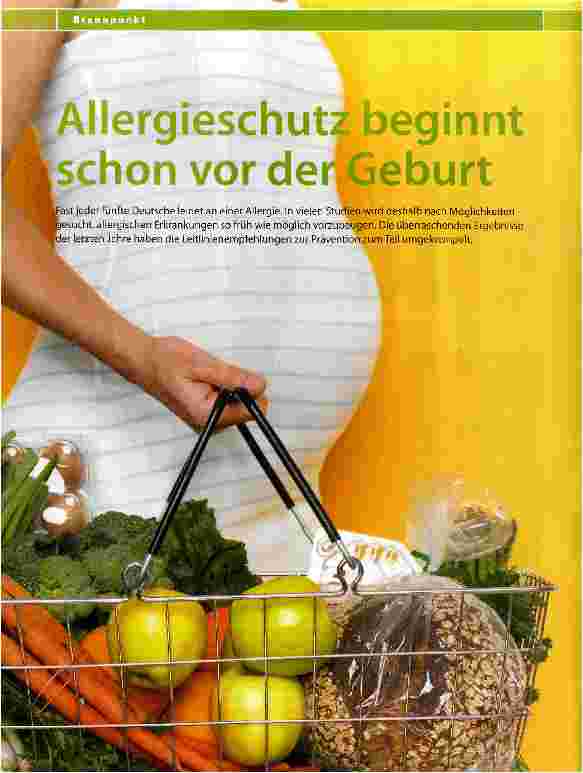 Vorschauseite 1: Allergieschutz beginnt schon vor der Geburt