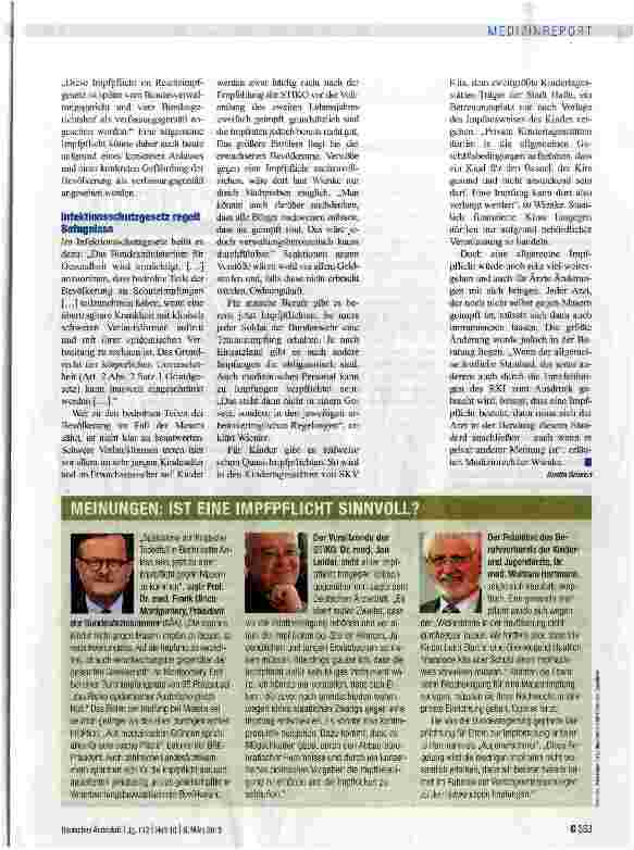 Vorschauseite 2: Impfpflicht in der Diskussion