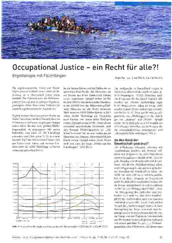 Vorschauseite 1: Occupational Justice - ein Recht für alle? !