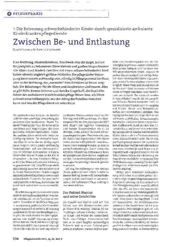 Vorschauseite 1: Zwischen Beund Entlastung