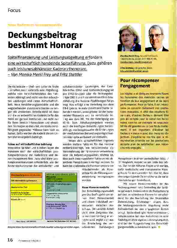 Vorschauseite 1: Deckungsbeitrag bestimmt Honorar