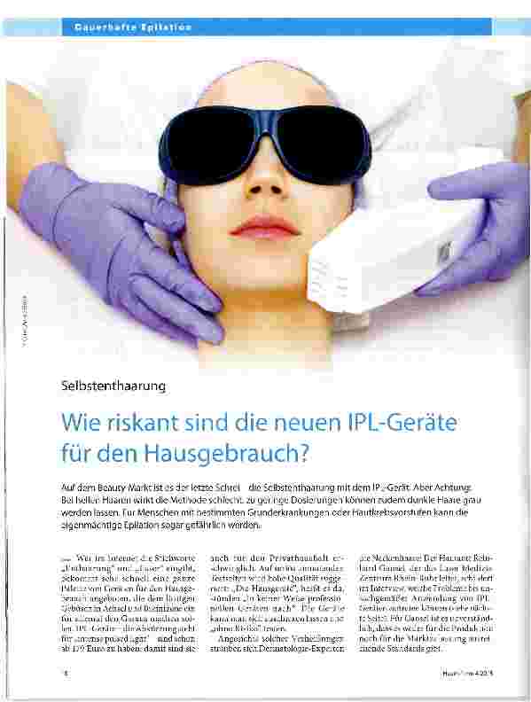 Vorschauseite 1: Wie riskant sind die neuen IPL-Geräte für den Hausgebrauch?