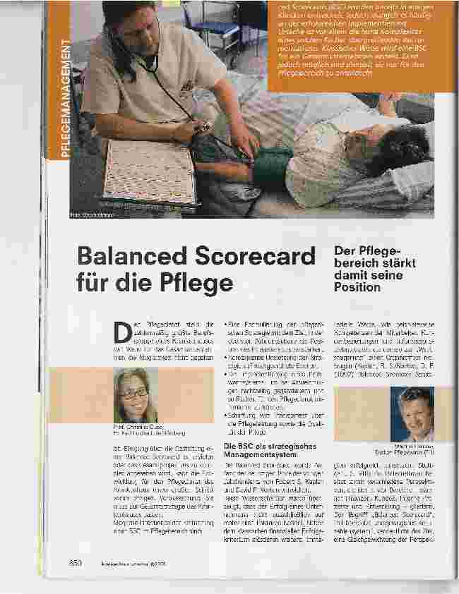 Vorschauseite 1: Balanced Scorecard für die Pflege