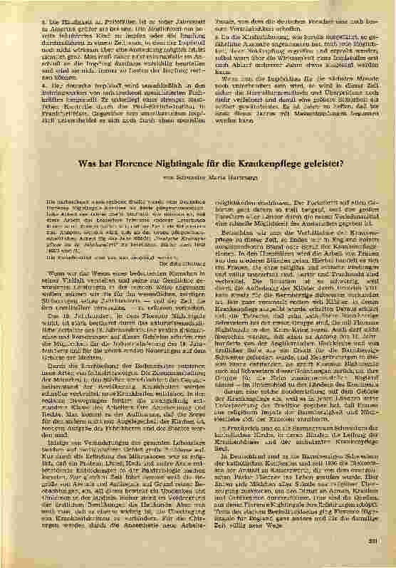 Vorschauseite 1: Was hat Florence Nightingale für die Krankenpflege geleistet?