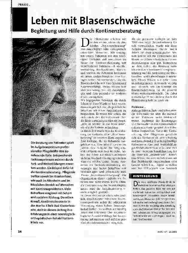 Vorschauseite 1: Leben mit Blasenschwäche