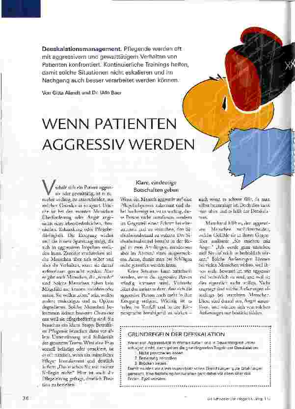 Vorschauseite 1: WENN PATIENTEN AGGRESSIV WERDEN