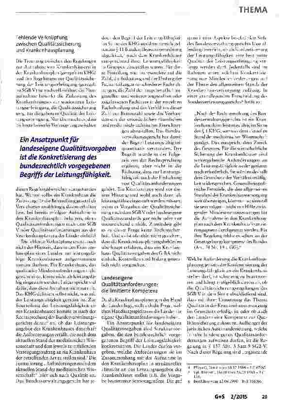 Vorschauseite 3: Qualität in der Krankenhausplanung?!