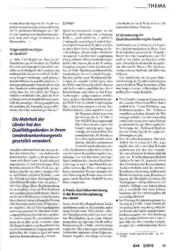Vorschauseite 5: Qualität in der Krankenhausplanung?!