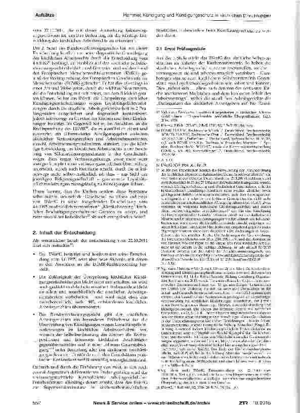 Vorschauseite 2: Kündigung und Kündigungsschutz in kirchlichen Einrich-tungen