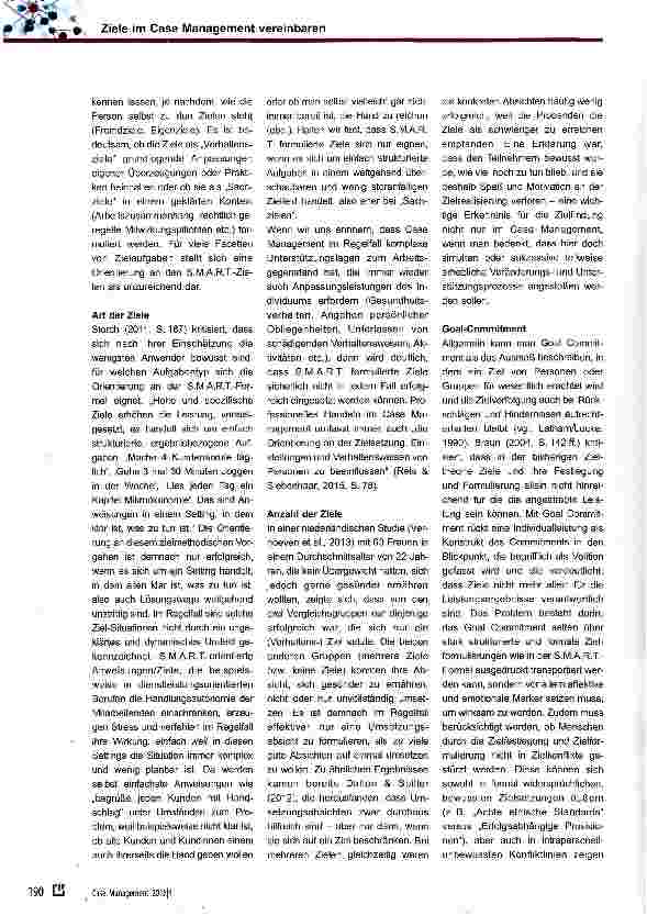 Vorschauseite 2: Ziele im Case Management vereinbaren - alles nur S. M. A. R. T. ?