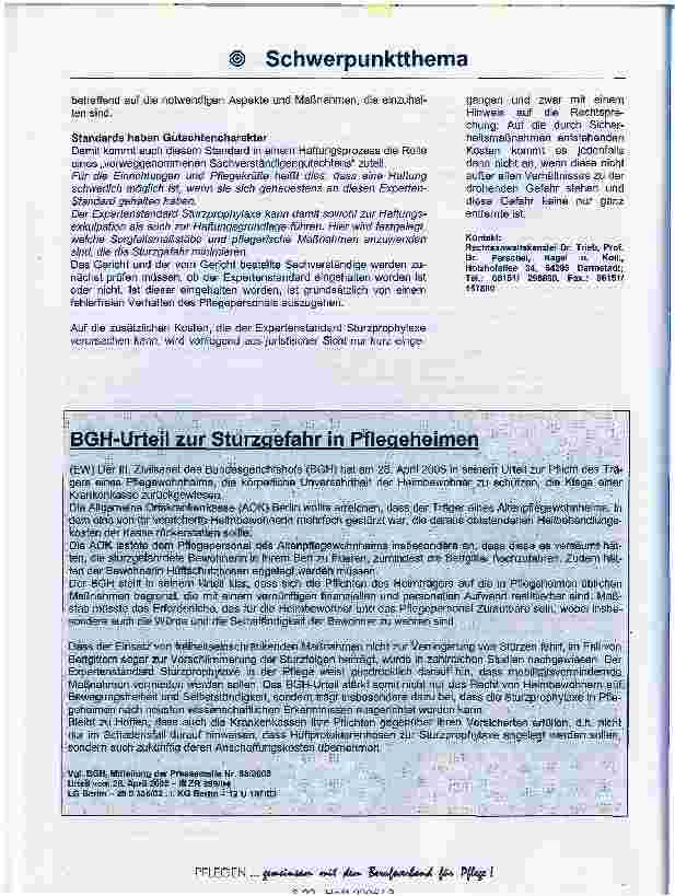 Vorschauseite 3: Rechtliche Aspekte zum Expertenstandard Sturzprophylaxe