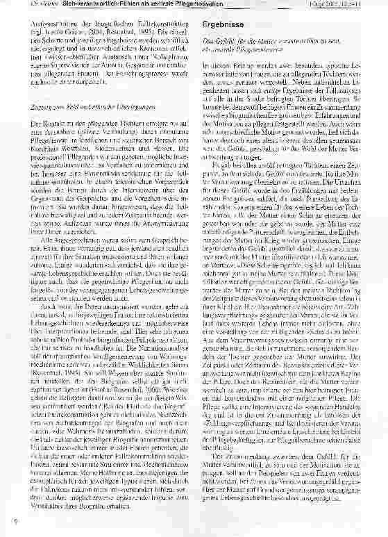 Vorschauseite 5: Sich-verantwortlich-Fühlen als zentrale Pflegemotivation
