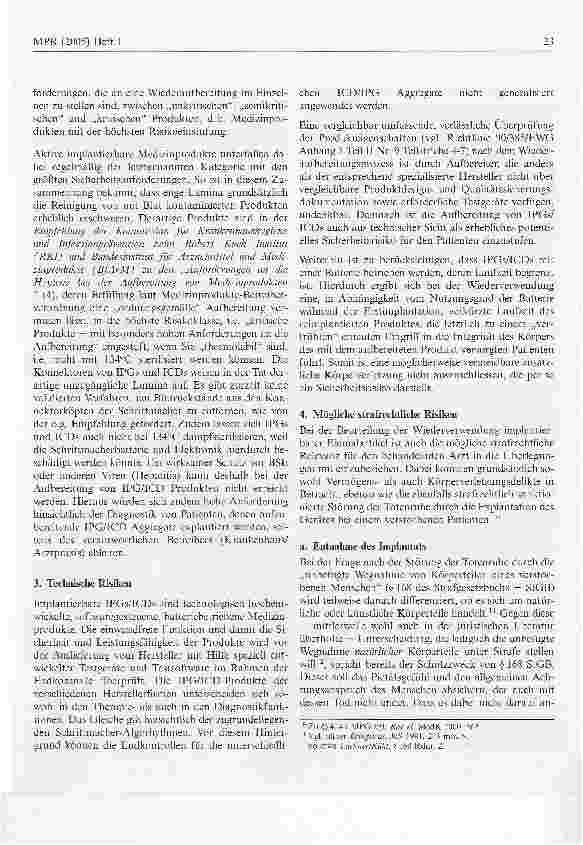 Vorschauseite 3: Rechtliche Rahmenbedingungen und Risiken bei der Aufbereitung aktiver implantierbarer Geräte - am Beispiel von Herzschrittmachernund Defibrillatoren