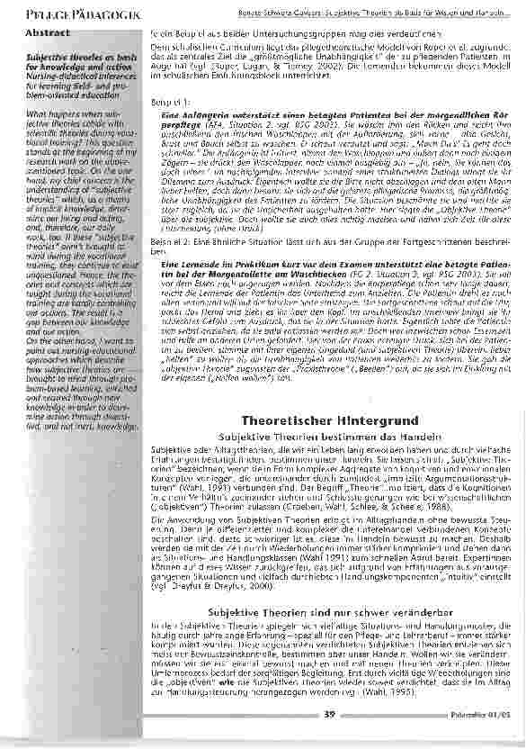 Vorschauseite 2: Subjektive Theorien als Basis Wissen und HandelnPflegedidaktische Folgerungen für einen Lernfeld-und problemorientierten Unterricht