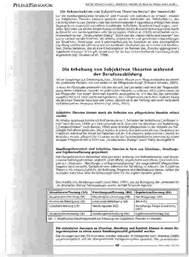 Vorschauseite 3: Subjektive Theorien als Basis Wissen und HandelnPflegedidaktische Folgerungen für einen Lernfeld-und problemorientierten Unterricht