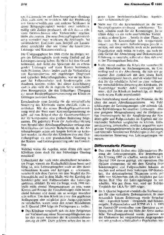 Vorschauseite 2: Von der Pflicht zur Kür Der Umstieg des Uniklinikums Göttingen auf das neue Pflegesatzrecht