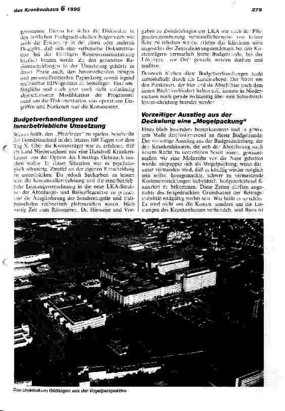 Vorschauseite 3: Von der Pflicht zur Kür Der Umstieg des Uniklinikums Göttingen auf das neue Pflegesatzrecht