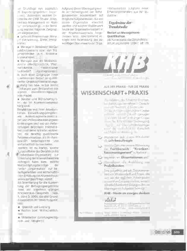 Vorschauseite 2: Der Krankenhaus-Organisator - ein neues Berufsbild Trendstudie zu Anforderungen und Perspektiven