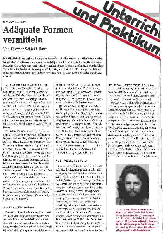 Vorschauseite 1: Adäquate Formen vermitteln Fach Seniorensport