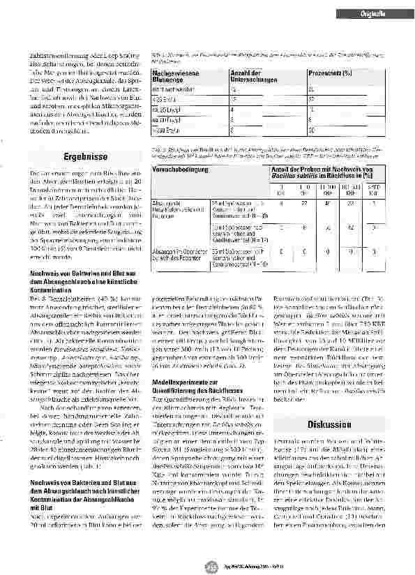 Vorschauseite 4: Zahnärztliche Absauganlagen - einpotenzieller Übertragungsweg für Hepatitisviren