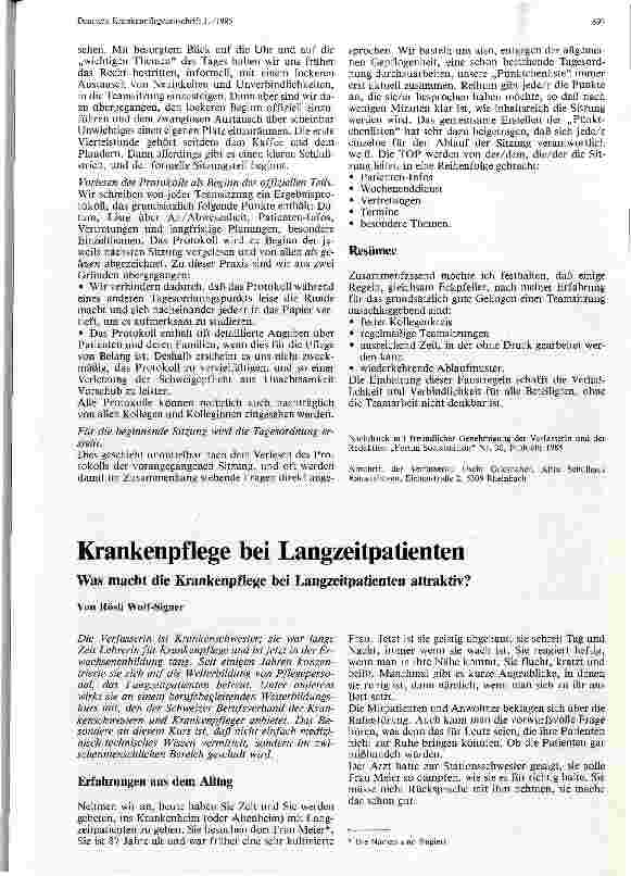 Vorschauseite 1: Krankenpflege bei Langzeitpatienten Was macht die Krankenpflege bei Langzeitpatienten attraktiv?