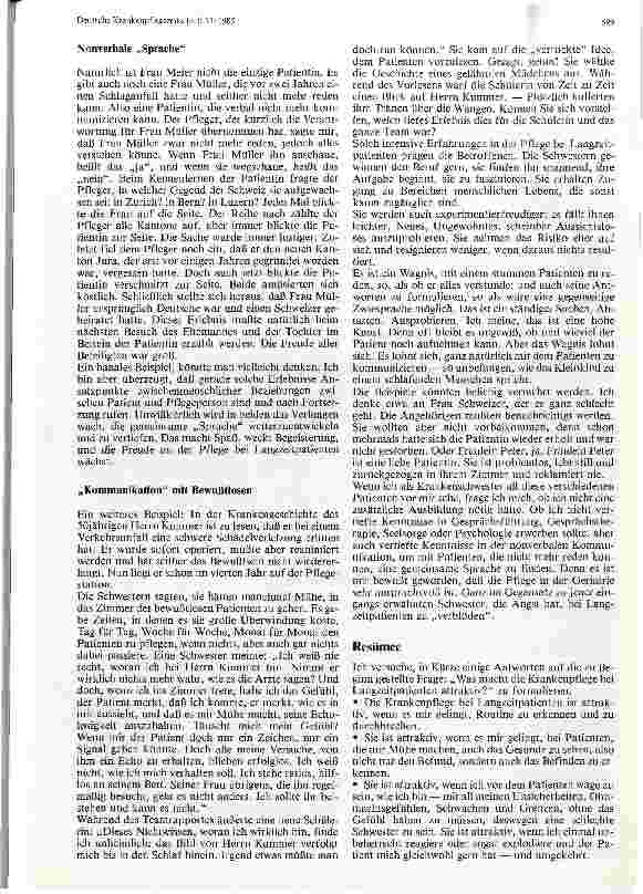 Vorschauseite 3: Krankenpflege bei Langzeitpatienten Was macht die Krankenpflege bei Langzeitpatienten attraktiv?