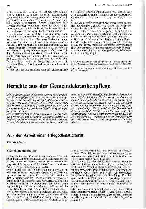 Vorschauseite 4: Krankenpflege bei Langzeitpatienten Was macht die Krankenpflege bei Langzeitpatienten attraktiv?